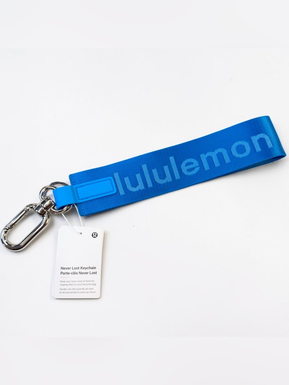 Lululemon Athletica Never Lost Keychain Luminous Aqua Dreamy Blue NWT